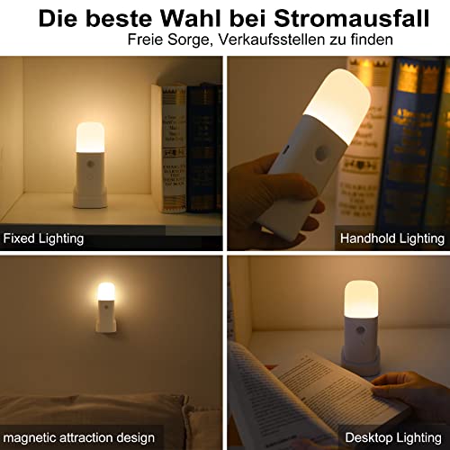 YELKO Bewegungsmelder Nachtlicht - 2000mAh wiederaufladbare Batteriebetriebene Nachtlichter, tragbar und dimmbar mit 5 Helligkeitsstufen, perfekt für Kinder und Erwachsene (Warmweiß, 1 Stück) – Bild 5