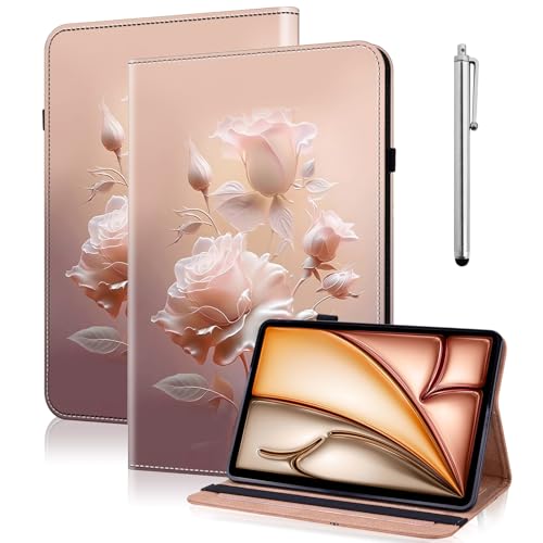 VODEFOX Capa para Lenovo Tab M9 2023 / Nook 22.9 cm versão 2024 9 polegadas (TB-310FU), capa flip de couro PU para tablet Lenovo Tab M9 - rosas de cerâmica