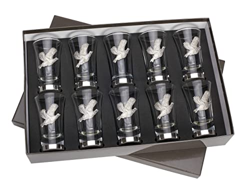 Juego de 10 vasos de chupito de ginebra numerados en caja de lujo para perdiz y perdiz Cover