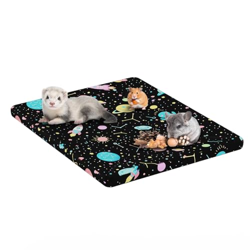 YKD Ferret Cage Liners for Ferret Nation & Critter Nation Cages, Waterproof Chinchilla Cage Accessories, Washable Bedding, for Ferrets, Chinchillas, Rats (Starry Colors, Shelf Liner)
