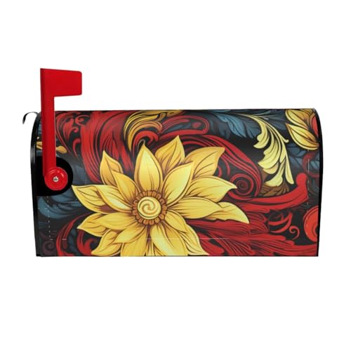 Housse de boîte aux lettres magnétique imperméable à motif floral complexe - 53,3 x 45,7 cm - Pour la maison, le jardin, la cour et l'extérieur