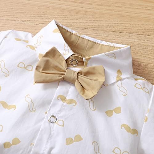Infant Baby Boy Gentleman Outfit Summer Romper Onesie Suspender Shorts Overalls Newborn Dress Clothes
