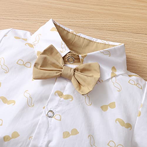 Infant Baby Boy Gentleman Outfit Summer Romper Onesie Suspender Shorts Overalls Newborn Dress Clothes