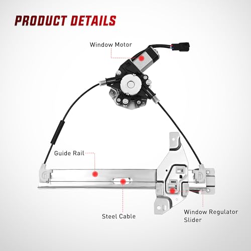 Image of Nilight Power Window Regulator /Motor Compatible with 2006 2007 2008 2009 2010 2011 2012 2013 Chevrolet Impala /Impala Limited 2014 2015 2016 Rear Passenger Side 748-511