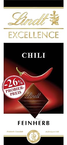 Lindt Chocolate EXCELLENCE Chile promocional, pizarra de 100 g, chocolate agrio con chile ardiente, pizarra de chocolate, regalo de chocolate Lindt Chocolate EXCELLENCE Chile promocional, pizarra de 100 g, chocolate agrio con chile ardiente, pizarra de chocolate, regalo de chocolate