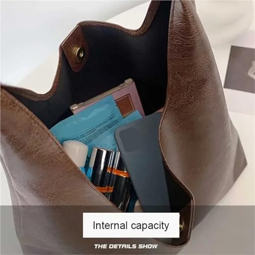 Sac porté épaule léger en cuir PU souple idéal pour le vélotaf et le bureau - 4