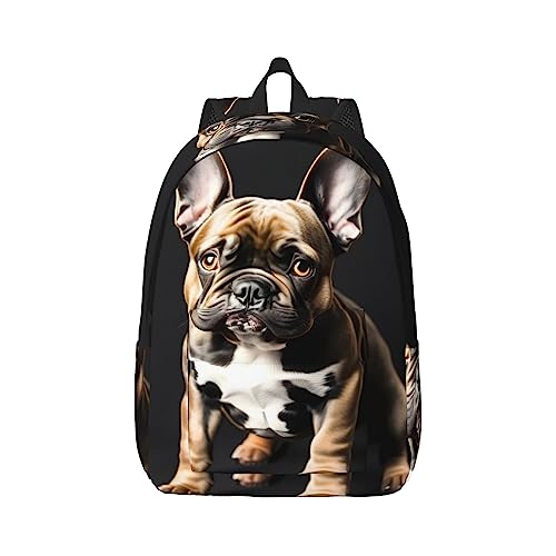 Mochila de bulldog francés de mujer para viaje y laptop de fin de semana