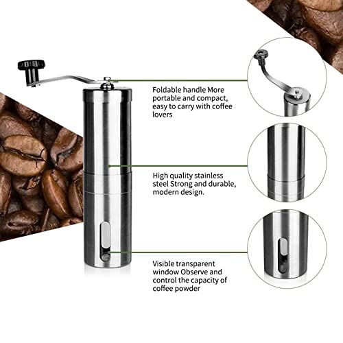 PiddLE Kaffeemaschinen Kaffeemühle für Prägemaschine, handgehaltener Mini, K-Cup, tragbare konische Mühle aus gebürstetem Edelstahl 5 PiddLE Kaffeemaschinen Kaffeemühle für Prägemaschine, handgehaltener Mini, K-Cup, tragbare konische Mühle aus gebürstetem Edelstahl