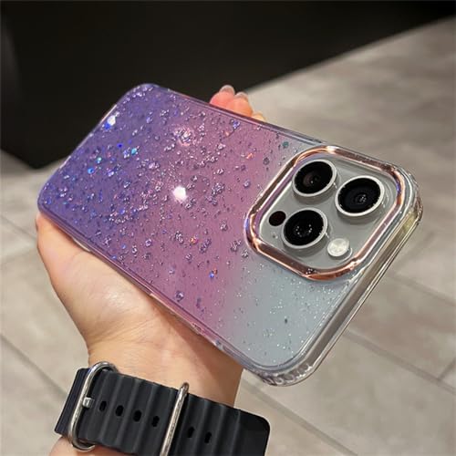 Coque iPhone 15 Pro Max dégradé violet paillettes pour look urbain