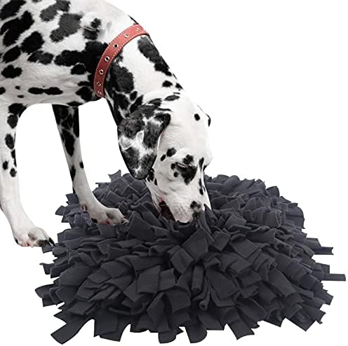 IEUUMLER Schnüffelteppich Hund Riechen Trainieren Schnüffeldecke Futtermatte Trainingsmatte für Haustier Hunde Katzen IE075 (45x45cm, Dark Grey)