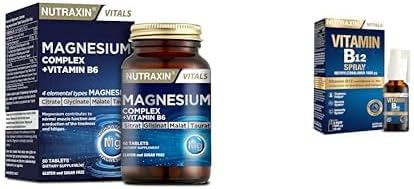 Nutraxin Magnesium Complex Gıda Takviyesi, 60 Tablet + Nutraxin Vitamin B12 Sprey, 15 ml