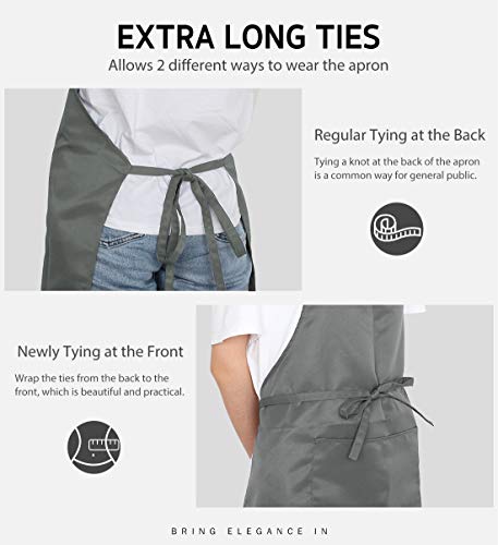 Image of Syntus Apron for Men Women, Adjustable Cooking Kitchen Chef Aprons with 2 Pockets