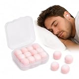 GNALIA 12 Paia Tappi Per Le Orecchie In Cera, Rosa, Riduzione Del Rumore, Per Dormire, Adulti E Bambini, Taglia Standard