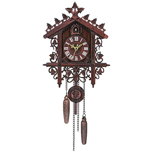 LZLXX Kuckucksuhr Walduhr Retro Pendeluhr Wanddekoration Vintage-Mode Wind Kuckucksuhr, Swing Time Bell Wecker, Hauptdekoration Uhr, Holiday Party Geschenk Cover