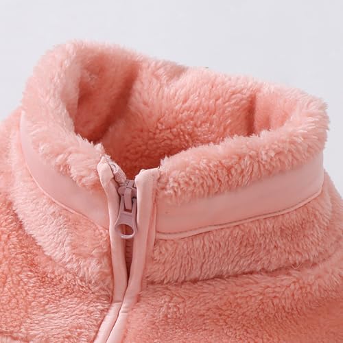 Girls Fleece Jacket Full Zip Sherpa Fleece Coat Winter Warm Outwear Snow Coat Windproof Puffer Jackets With Pockets3