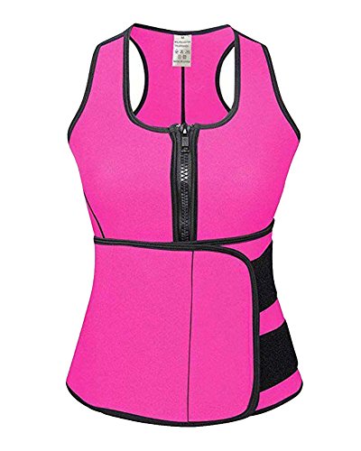 GODGETS Mujer Chaleco Neopreno de Sudoración Camiseta Deportival con Faja Reductora para Adelgazamente Barriga Rojo 3XL
