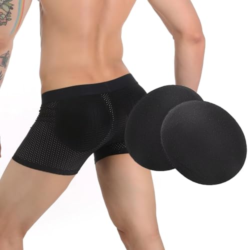 2 Pcs Men's Hip Shaper Padded,Man Briefs Butt Pads,Men Underwear Enhancer Push Up Cup Panties Lifter2