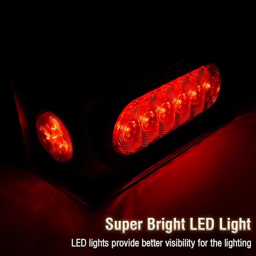 ALLGOOD Trailer Lights Steel Boxes, w/6Inch Oval LED Tail Lamp 2 Inch Round Marker Light, Kit Tow, For Trailer Truck, 2Pcs - Thumbnail 2