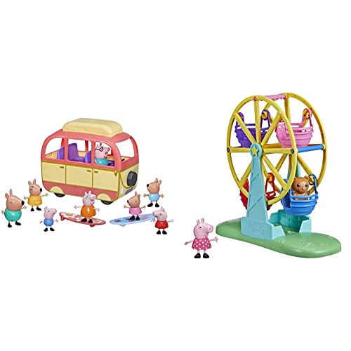 Peppa Pig Peppa Visits Australia Campervan Vehicle Preschool Toy with Rolling Wheels; for Ages 3 and Up & Peppaâs Adventures Peppaâs Ferris Wheel Playset Preschool Toy Figure and Accessory