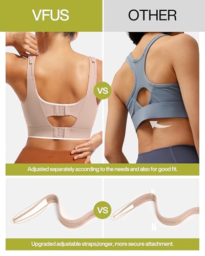 Image of High Impact Sports Bras for Women Adjustable Zip Front Full Coverage and Lift Padded Compression Bra (XX-Large, Taupe New)