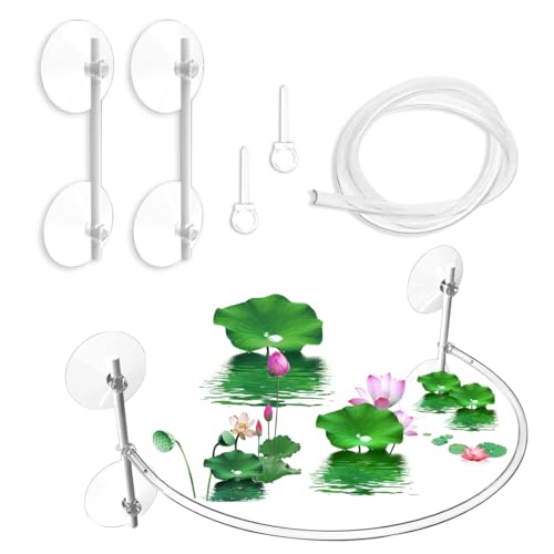 HyzaPhix アクアリウム 水槽 浮遊植物囲い 植物フェンス 吸盤付き 水槽用アクセサリー 浮遊植物分離 浮遊植物フェンス 水族館 装飾品 おしゃれ インテリア 情景小物 オブジェ (浮遊植物囲い)