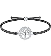 J.Endéar Lebensbaum Armband für Damen Mädchen, Handgefertigte Filigrane Kordel Verstellbares Armb...