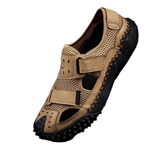 Mens Sandals Leather Outdoor Beach Hiking Climbing Fishing Breathable Casual Soft Hiking Comfortable(39)