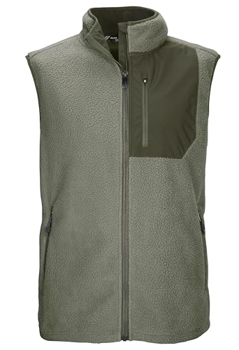 killtec Herren Sherpa Fleece Weste KOW 76 MN VST, oliv, M, 43456-000