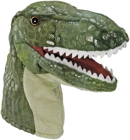 Wishpets Juguete de marioneta de cabeza de dinosaurio, peluche de marioneta de mano T-Rex, 10 pulgadas