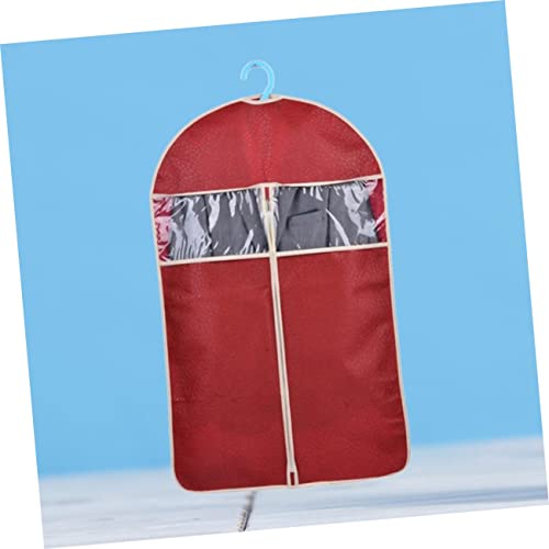 Happyyami High-End Dark Red Garment Cover Embossing Medium Size Clothes Storage Bag Protector for Suits and Jackets Easy to Hang for Closet Organization2