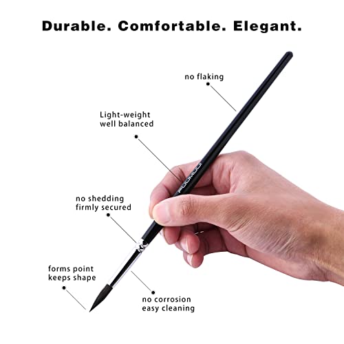 Watercolor Paint Brushes Set 7Pcs Professional Superior Soft Squirrel Hair Watercolor Brushes For Artists - Pointed Rounds, Cat's Tongue, Oval Wash, Flat, Filbert For Watercolor Gouache Inks Painting #TOP3