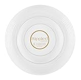 PLASTICPRO 24 Piece Clear Rippled Collection Plastic Dinner Plates Disposable Plastic Fancy Heavy Party Dishes 12, 7.5'' inch and 12, 10'' inch, Clear