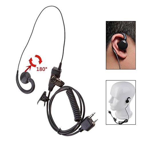 Swivel Earpiece 2 Pin, Lsgoodcare Earhanger Earhook Headset with 180 Degree Swivel Earphone