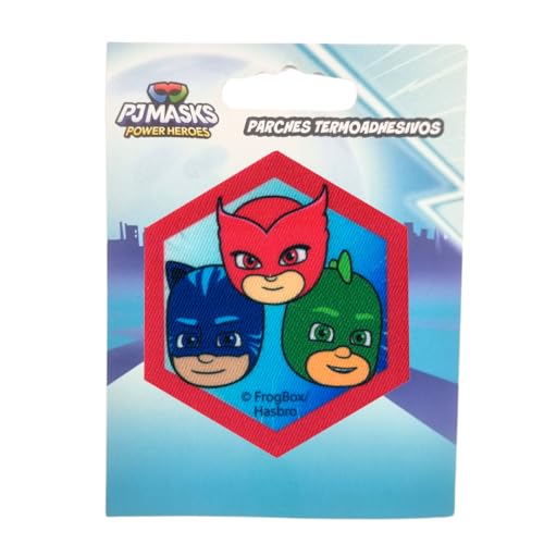 COMERCIAL MERCERA, Parches de Ropa Termoadhesivos, Pj Mask, Parche para Camisetas, Gorras, Mochilas Escolares, Impreso, 100% Poliéster (Equipo Pj Mask)