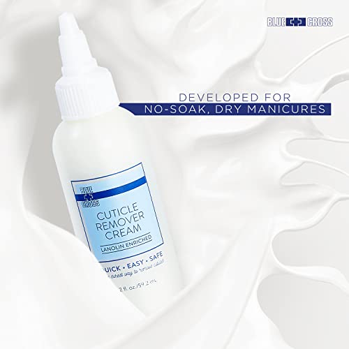 Blue Cross Professional Nail Care, Hydrating, Moisturizing, Strengthening Cuticle Remover Cream For Dry Manicures, Brittle Nails, Hang Nails + Dry Cuticles, Made In Usa, 2 Ounce #TOP2