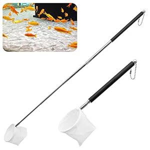 Retino da Pesca, Guadino Pesca con Manico Telescopico, Rete da Pesca Gamberetti Manico in Acciaio Inossidabile, per Acquari Laghetti