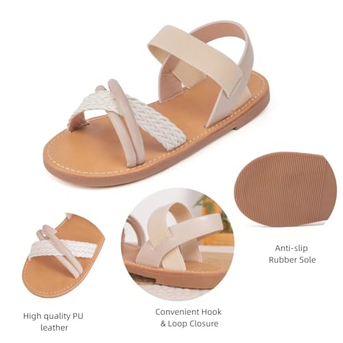 Toddler Girls Open Toe Strappy Gladiator Sandals Summer Dress Shoes Casual Princess Flats for Little Kids4