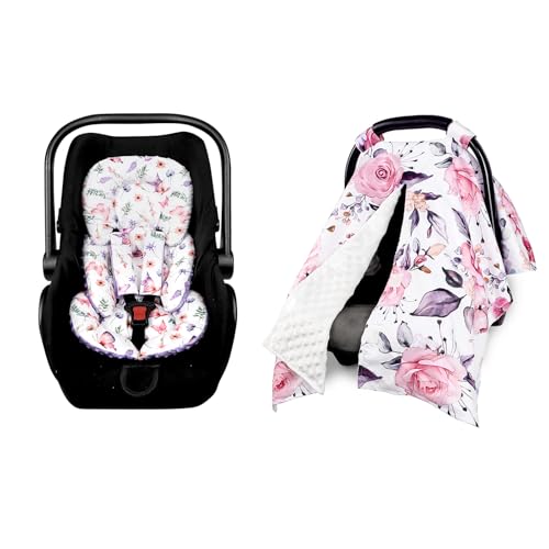 Pack de inserto y cubierta para asiento de bebé floral miniatura 1