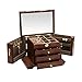 QinWenYan Schmuckaufbewahrungsbox Große hölzerne Schmuckschatulle Jewel Case Schrank Schrank Ring Geschenk Aufbewahrungsbox Weiß Schmuckbox-Organizer (Farbe : Wood)