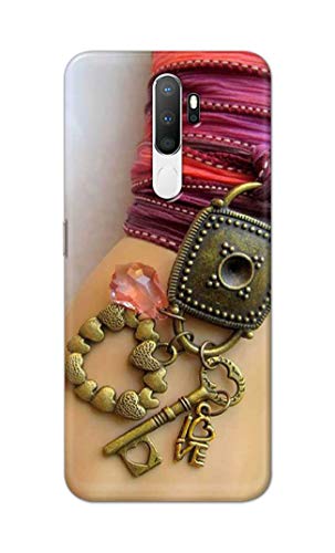 Image of Girl Hand with Keychain Hard Back Case Cover for Oppo A5 (2020) / Oppo A9 (2020) / Oppo A11x Back Cover -(J5) VNS2228