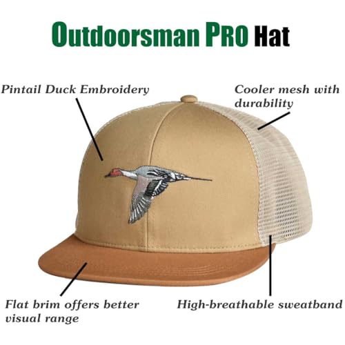 Image of EDTREK Outdoorsman Pro Trucker Breathable Mesh Performance Cap - Flat Brim Snapback Hat