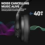 1Mii Y8 Hybrid Active Noise Cancelling Headphones, Hi-Res LDAC Wireless Audio, 75H Ultra-Long Playtime, Comfort Fit & Foldable Over Ear Bluetooth Headphones for Travel, Home, Office -Black - Image 3