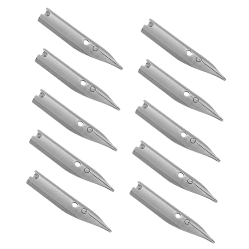 TEHAUX 40pcs Dip Pen Universal Fountain Pen Tips Writing Nibs Replacement Painting Nibs Replacement Silver Metal