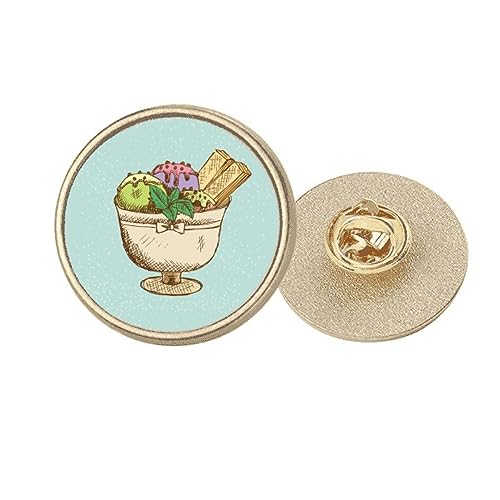 Broche ronde dorée boule de glace M au fini poli miroir haute qualité