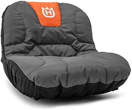 Husqvarna Lawn Tractor Seat Cover, Fits Up to 15 Inch High Seats, Durable, Water-Resistant Riding Lawn Mower Accessories, Orange/Grey