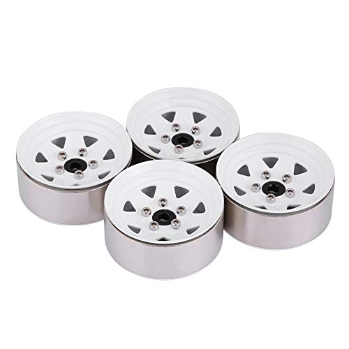 Zouminy 【𝐎𝐬𝐭𝐞𝐫𝐧】 4pcs Metall Beadlock Rad 1,9" Felgen Naben für Traxxas HSP Redcat 1:10 Crawler RC Car(Weiß) Cover
