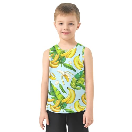 Banana Leaves Blue Boys Tank Tops Sleeveless Tank Top Shirts Undershirts for Sports,3T2