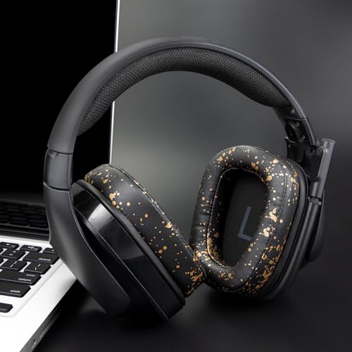 Image of SOULWIT Earpads Cushions for Logitech G35 G930 G933 G933S G935 G633 G633S G635 G533 G430 G431 G432 G433 Gaming Headset, Ear Pads Replacement for G332 G230 G231 G233 Headphones - Black Gold