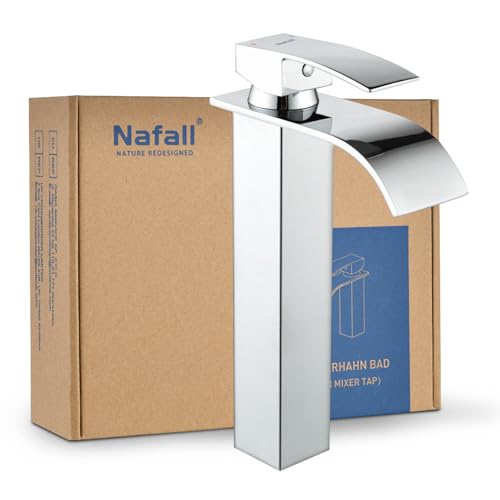 Nafall Rubinetto Lavabo : Rubinetto Per Bagno A Cascata, Miscelatore Monocomando Lavabo Bagno Rubinetto Bidet Con Cartuccia In Ceramica Durevole (Cromo, Versione Lunga)