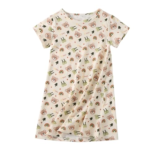 Image of Girl's Stripes Nightgowns Cotton Sleep Shirts Sleepwear Princess Nightdress